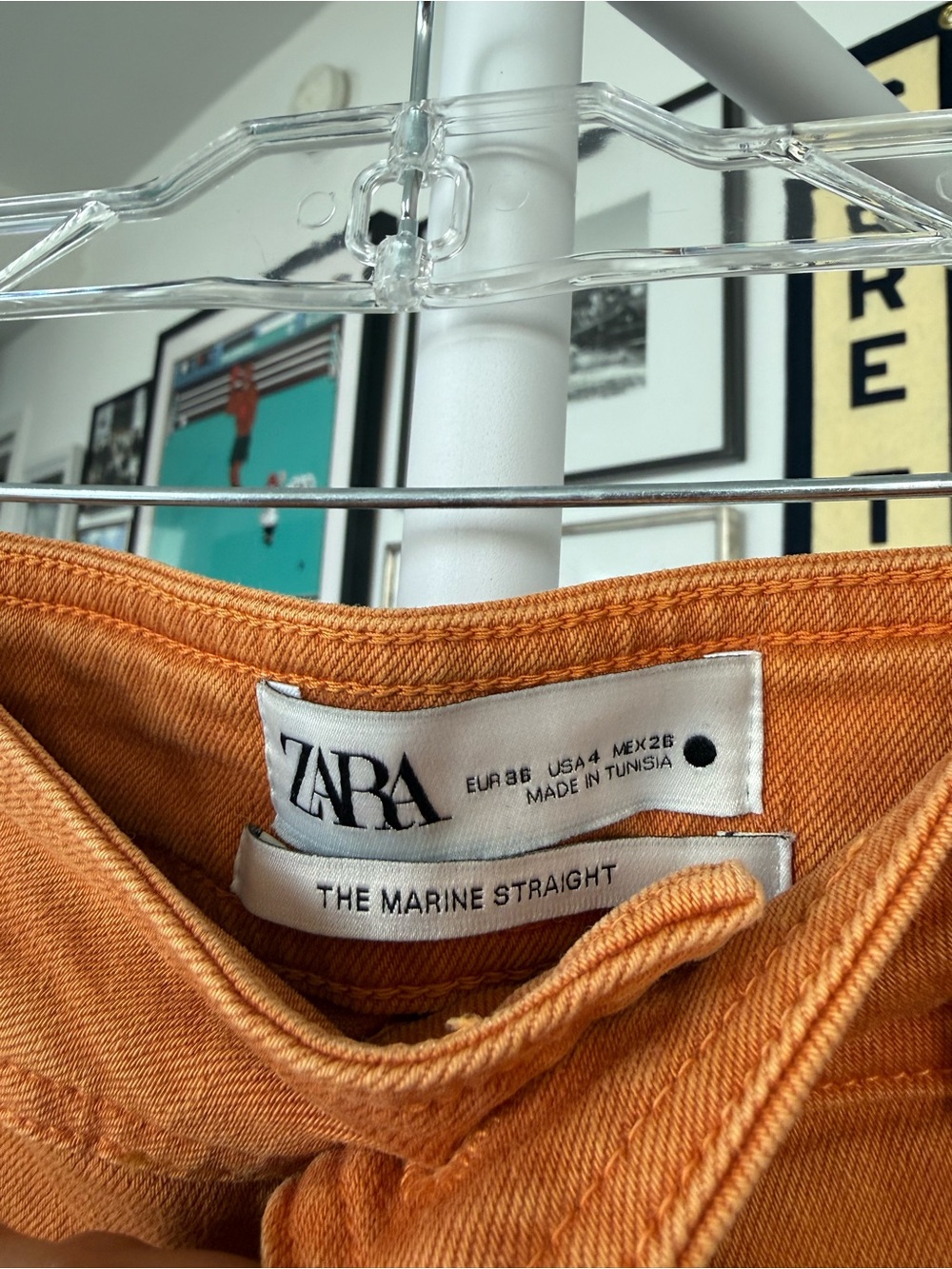 Zara The Marine Straight Jeans in Orange - Picture 4 of 5